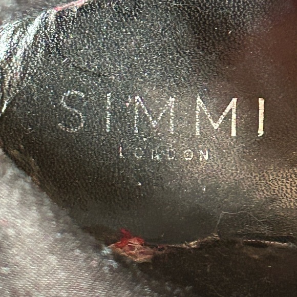 Simmi  London Glossy Black Croc-Embossed Combat Boots Size 9 - Picture 5 of 11